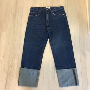 Zara Premium Collection Folded Up Straight Jeans